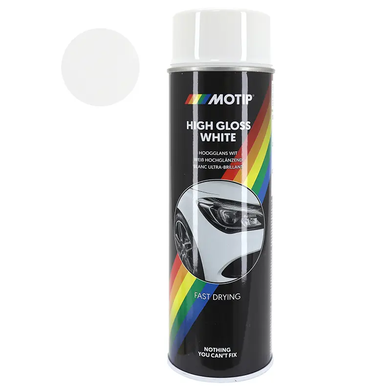 Bombe de peinture Motip Pro acrylique brillant blanc 500 ml (04004)