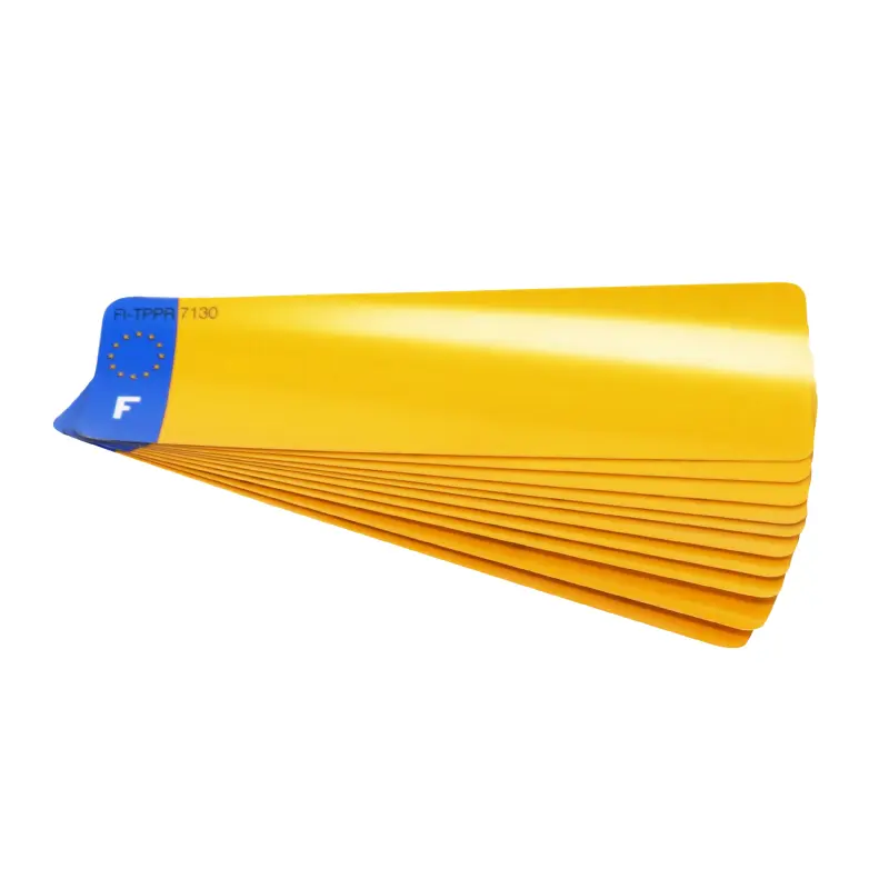 Motorrad-Kennzeichenfolie Top'Plaq gelb blank 275 x 75 mit Eurofeld - Packung 10