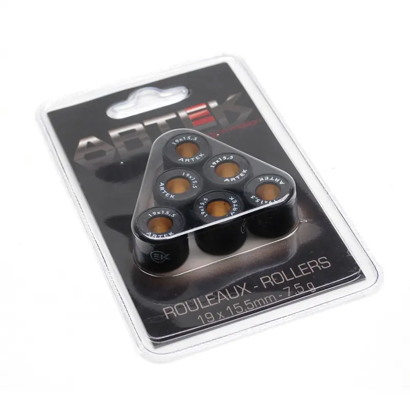 Rollenführungsstück Roller Artek K1 19X15,5 7,5G (X6) für Piaggio 50 zip 2T und 4T 2000+, Typhoon 1999+, Liberty 2T und 4T, NRG, Vespa LX 2T und 4T - GILERA 50 Stalker, Runner, DNA, Ice