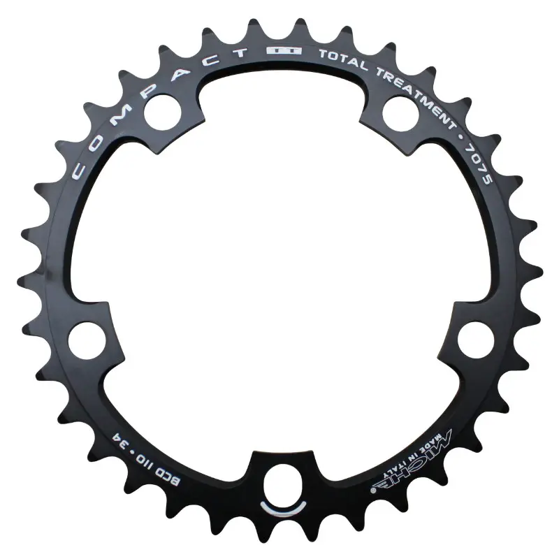 Straßen-Kettenblatt 5BRA d.110 Miche 34DTS Innenverzahnung Typ Shimano und Campagnolo Alu schwarz 9-10V.