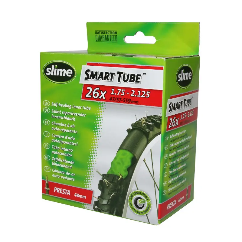 Slime 26 x 1.75-2.10 自転車用チューブ Prestaバルブ パンク防止液入り取り外し可能オブス