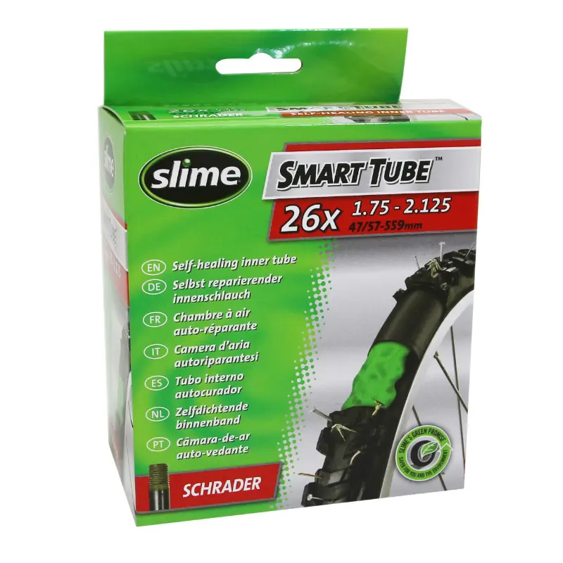 Chambre à air vélo 26 x 1,75-2,10 Slime valve standard avec liquide anti-crevaison