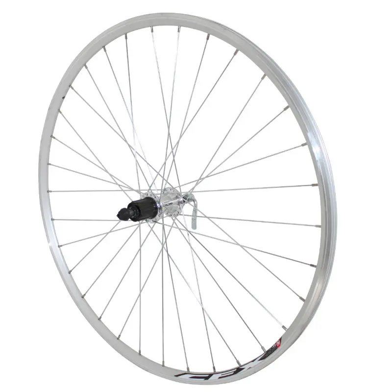 Roue route Velox 700 patin blocage arrière moyeu aluminium cassette Shimano 10-9-8V 32 rayons jante 13C argent
