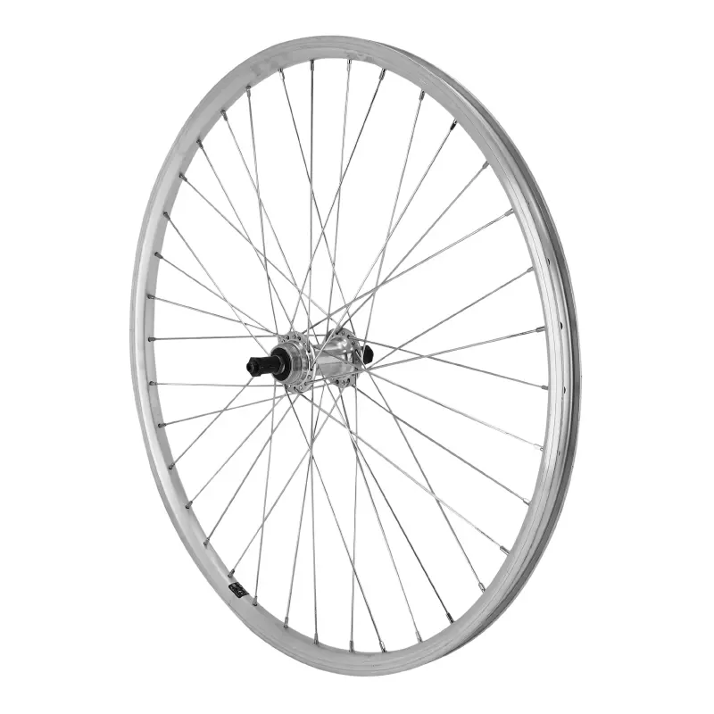 Roue VTT Velox 26" ER10 arrière argent moyeu alu roue libre 7-6V jante 19C