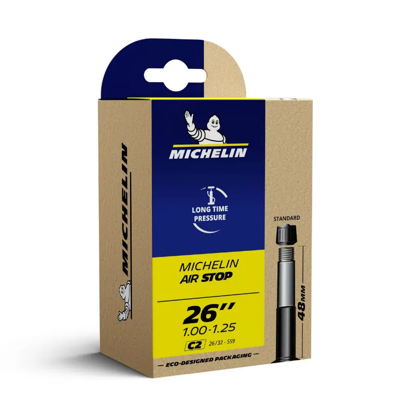 Chambre à air vélo 26 x 1.00-1.25 Michelin C2 valve standard 48 mm