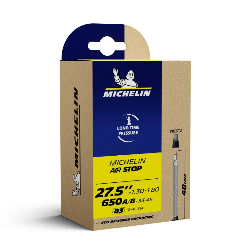 Câmara de ar bicicleta 650 A-B 33-46 - 27,5 x 1,30-1,80 Michelin B3 válvula Presta 130G
