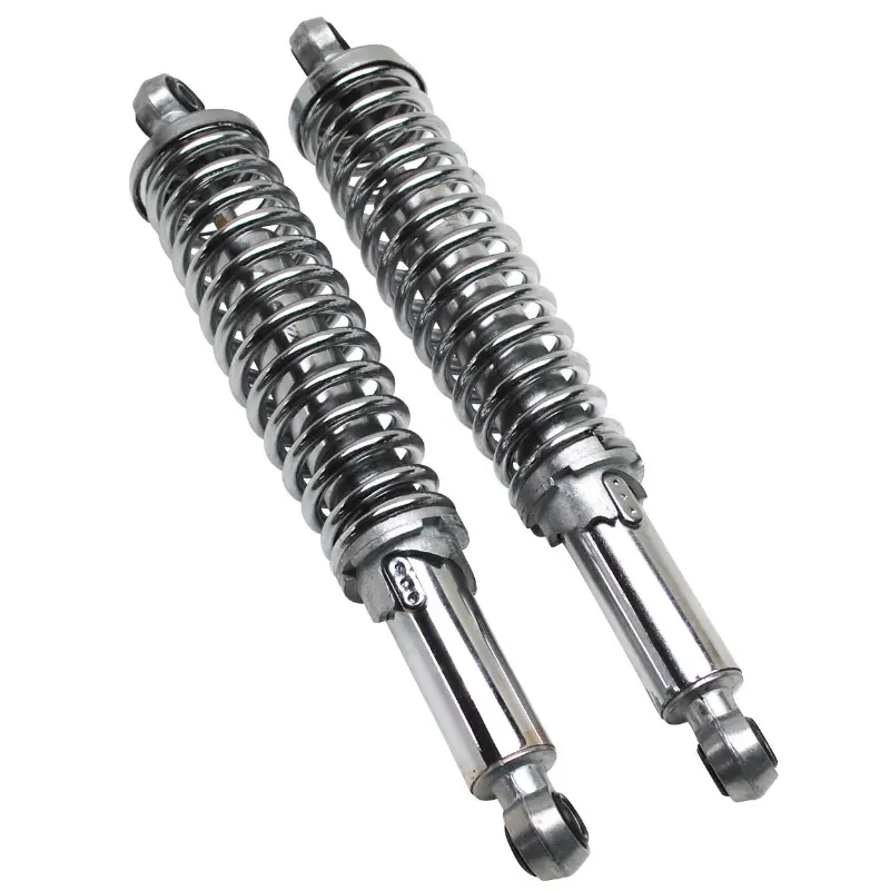 Chrom-Zweiradfederbein verstellbar (Lochabstand 330MM) obere Befestigungs-Ø 10MM und untere 8MM (Paar) -selection P2R