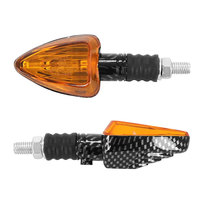 Clignotant universel Replay triangle a ampoule BA9S orange-carbone brillant base courte (l 78MM - h 37MM - l 27MM) (homologue ce) (paire)