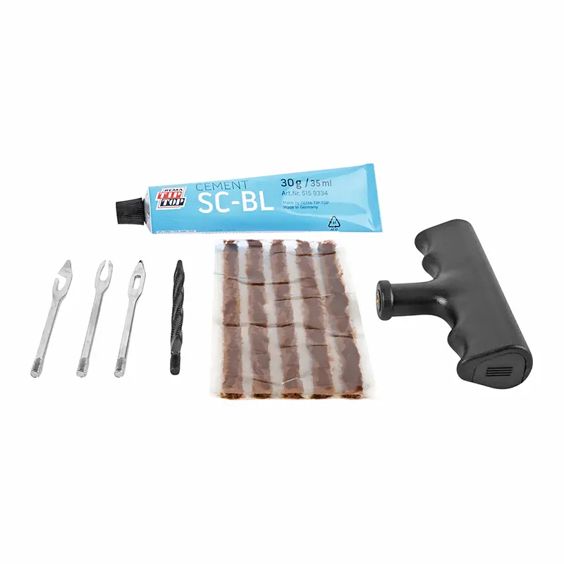 Kit di riparazione pneumatico intrecciato Tip Top (5 trecce 100mm + 1 dissoluzione 30g + attrezzo) - 4004558