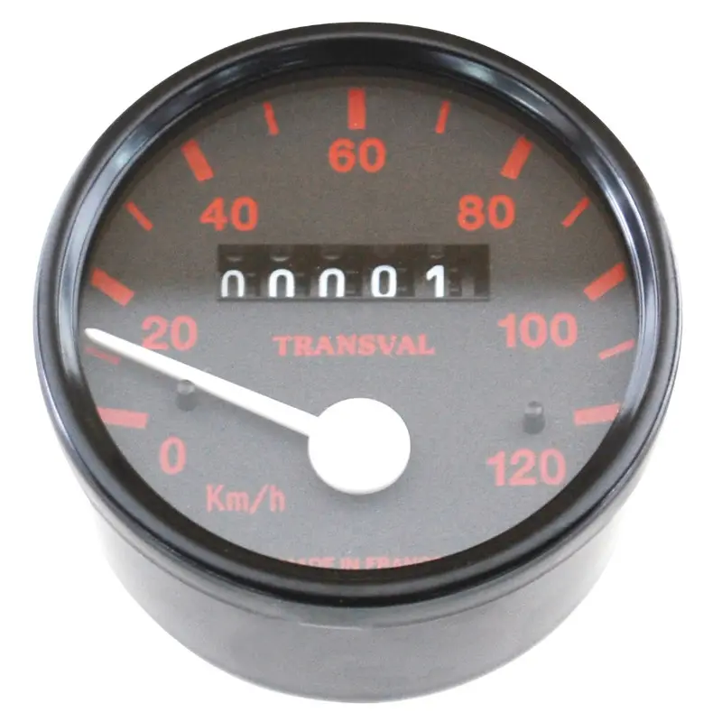 Compteur cyclo Transval 120 km/h Peugeot 103 SPX-RCX (Ø 60 mm avec démultiplicateur + transmission)