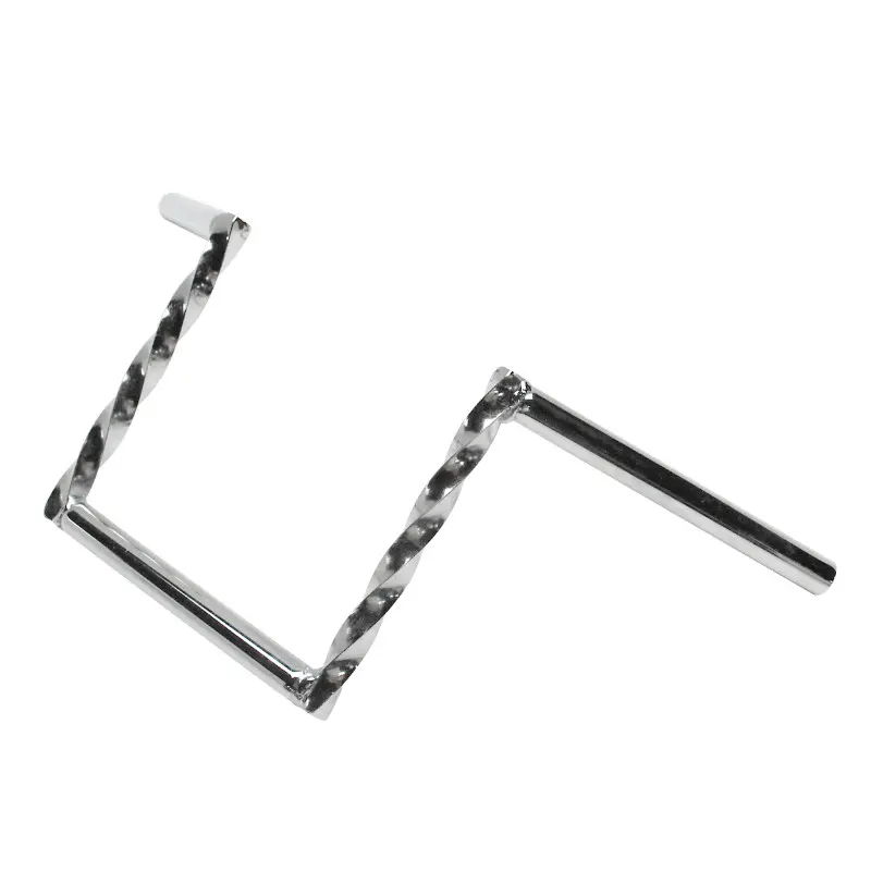 Guidon cyclo Z à barre torsadée adaptable Peugeot 103-MBK 51 acier chromé hauteur 200 mm