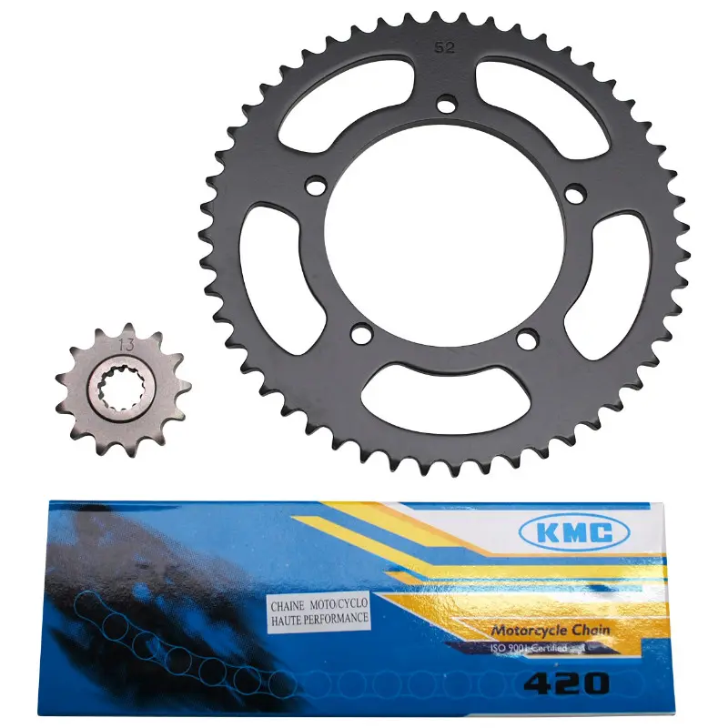Kit chaine adaptable MBK 50 x-limit 2004+-yamaha 50 DTR 2004+ 420 12X52 (alesage 105MM) -P2R