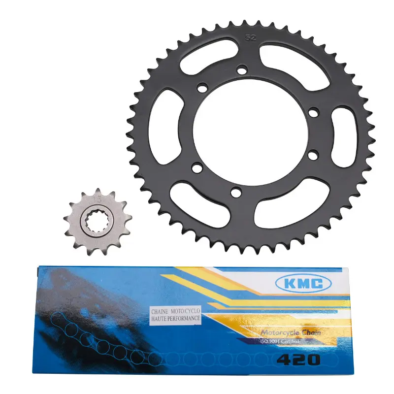 Kit chaîne P2R adaptable Peugeot 50 XP6 SM 1996-2001 420 13x52 alésage 100 mm noir