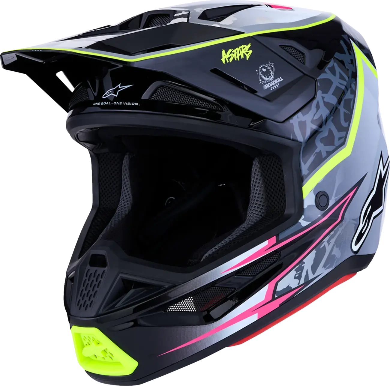 خوذة Alpinestars SM7 Blaster أسود/رمادي/أصفر لموتوكروس