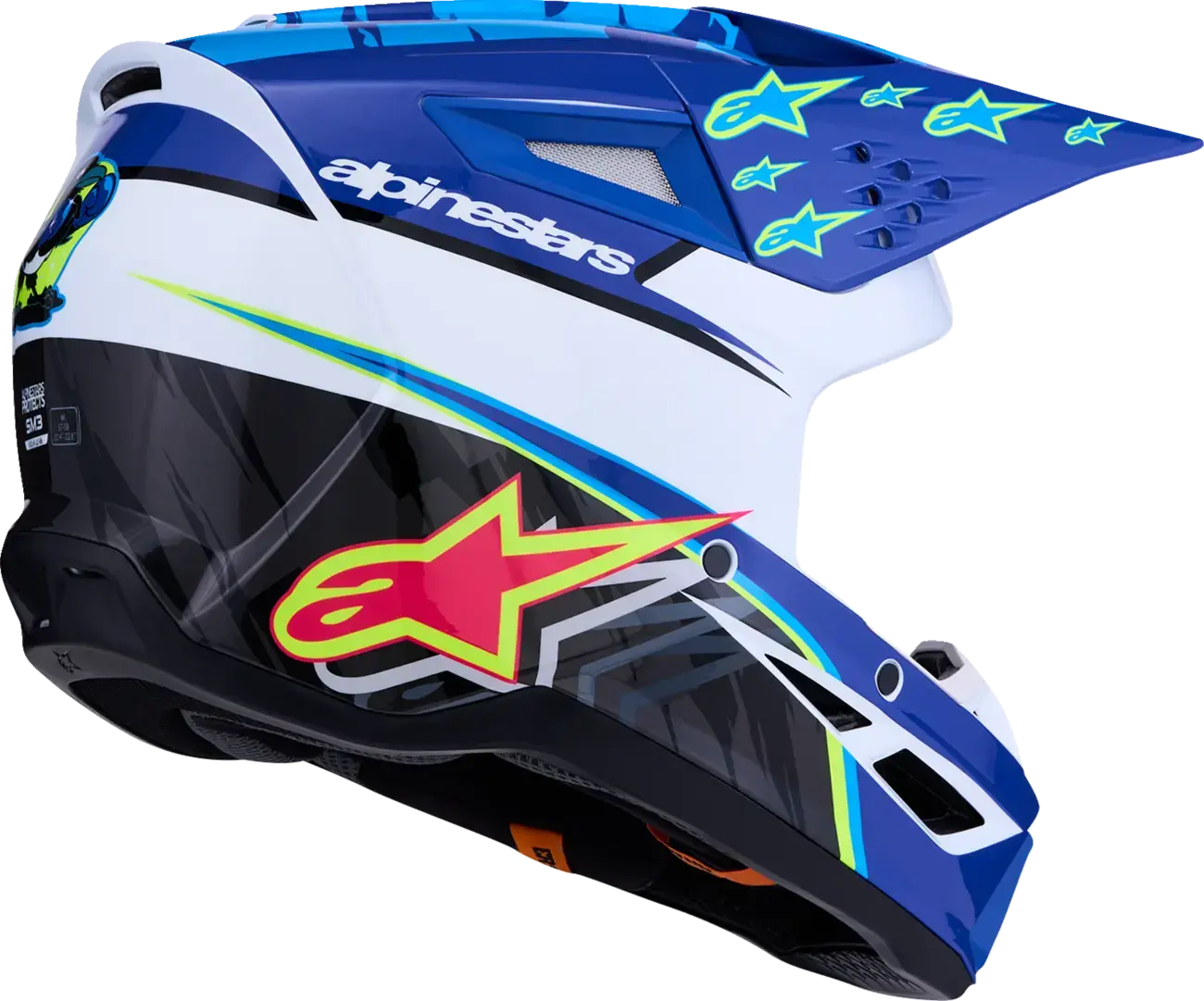 Cască Alpinestars SM3 Falcon Albastru/Negru/Roz pentru Motocross — vederea 3
