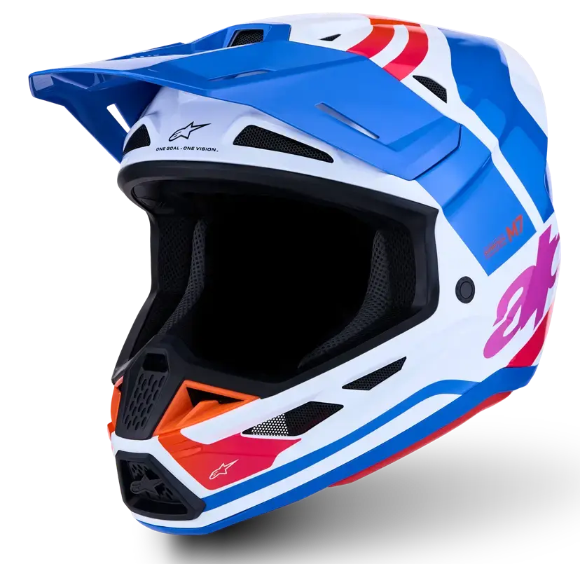 Helm Alpinestars SM7 Core Weiß/Blau/Rosa XS