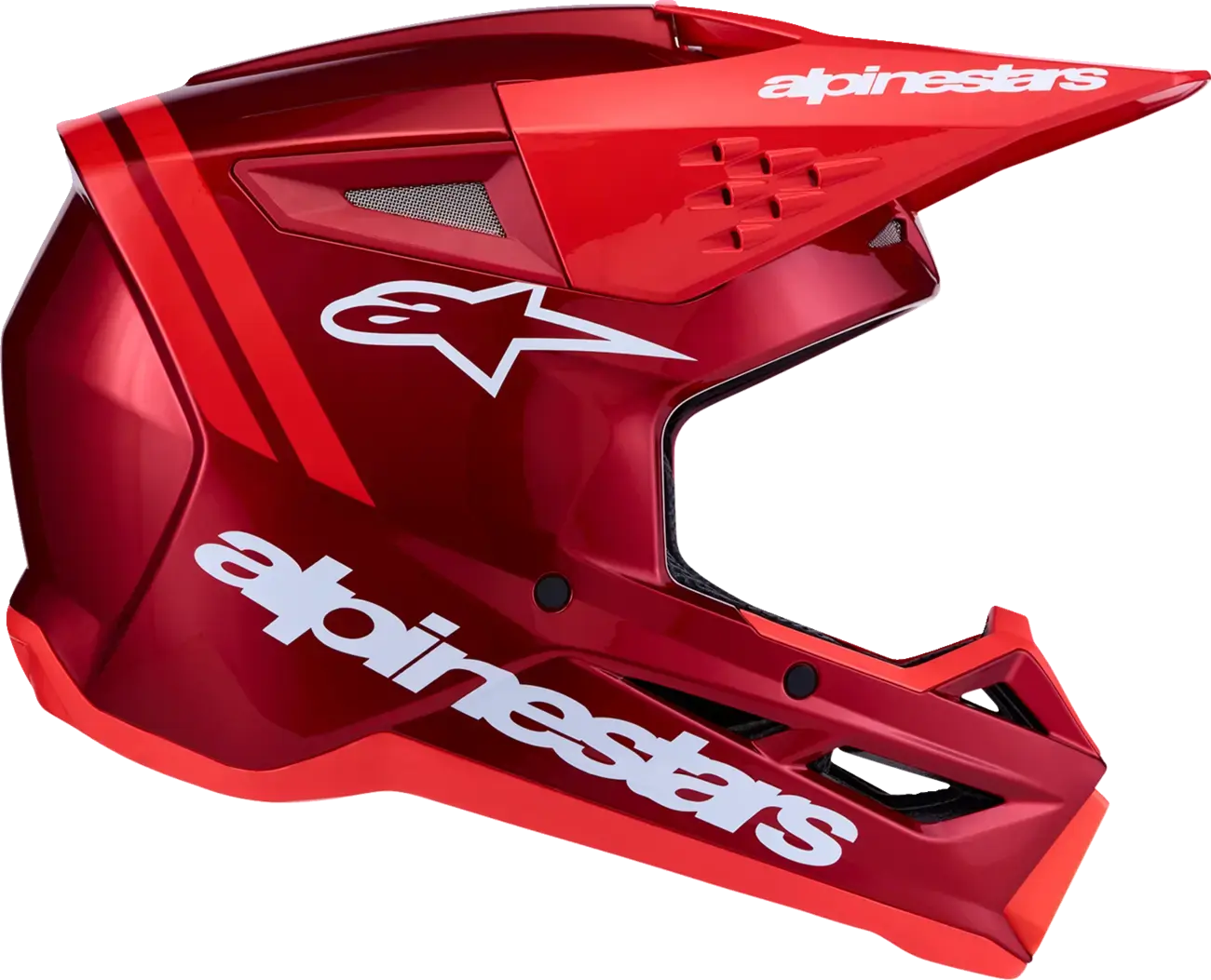 Přilba Alpinestars SM3 Radium Červená/Bílá pro Motocross — pohled 4