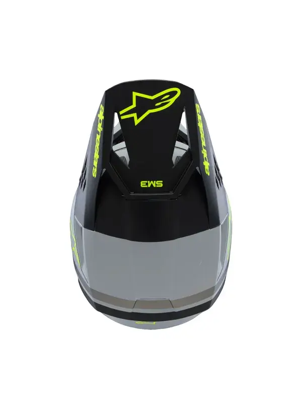 Шлем Alpinestars YTH SM3 Radium серый/черный/желтый — вид 2