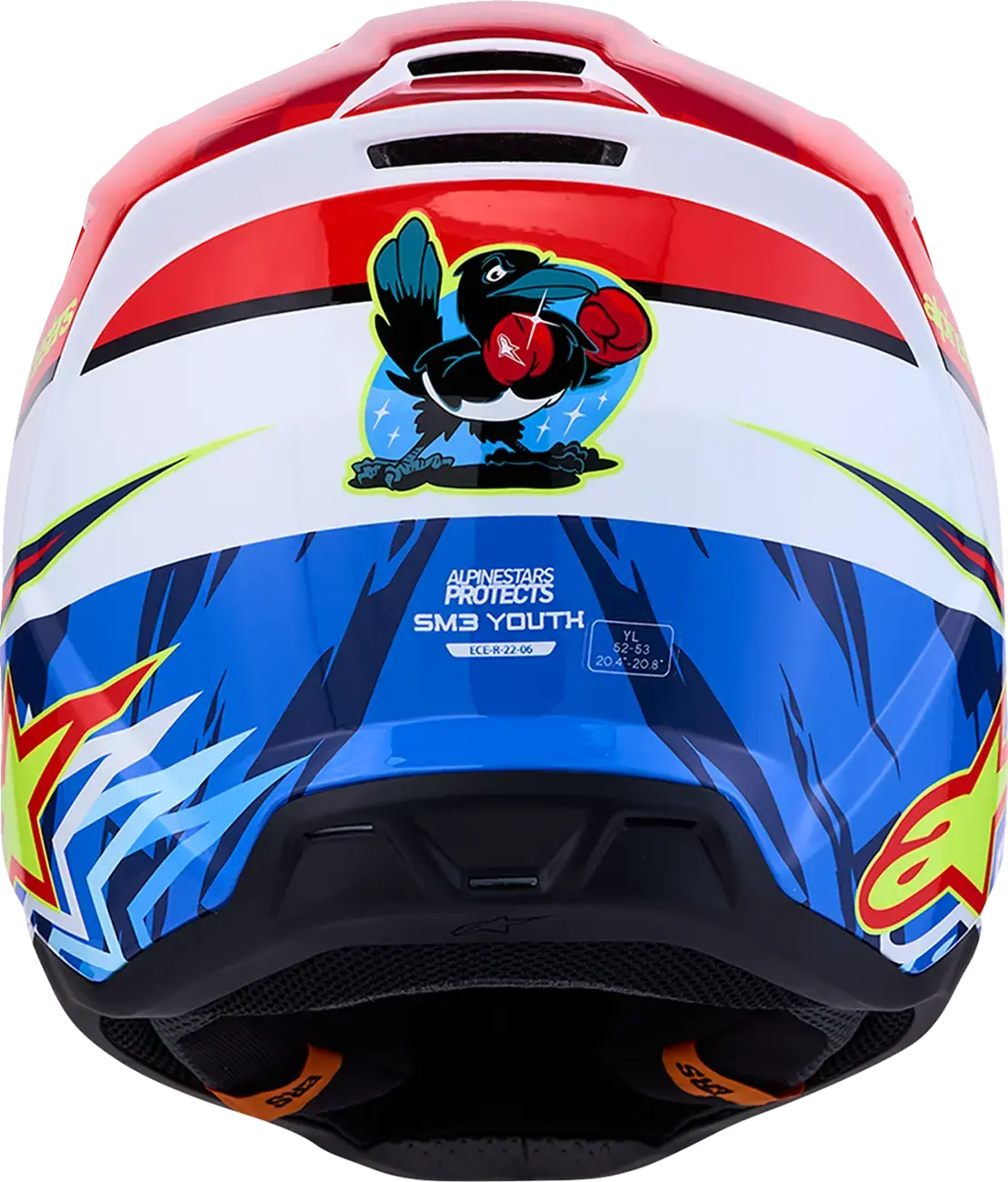 アルピネスターズ キッズ用 フルフェイスヘルメット YTH SM3 ファルコン レッド/ホワイト/ブルー — 第4ビュー
