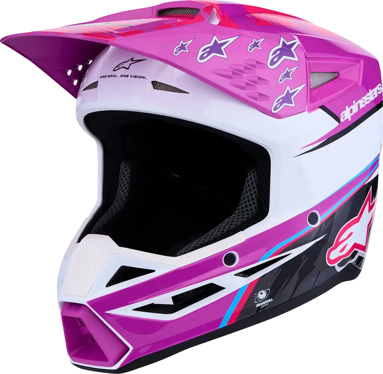 Alpinestars YTH SM3 Falcon PU/WH/PK vaikiškas motociklo šalmas