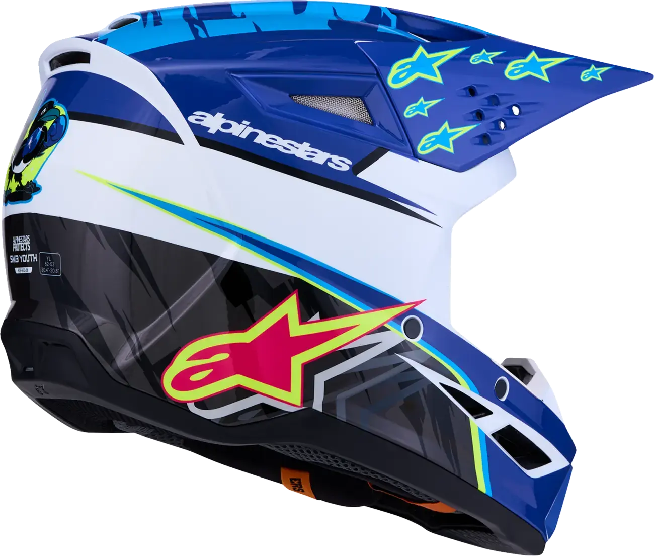 アリンスターズ YTH SM3 ファルコン キッズ用 フルフェイスヘルメット ブルー/ブラック/ピンク — 第6ビュー