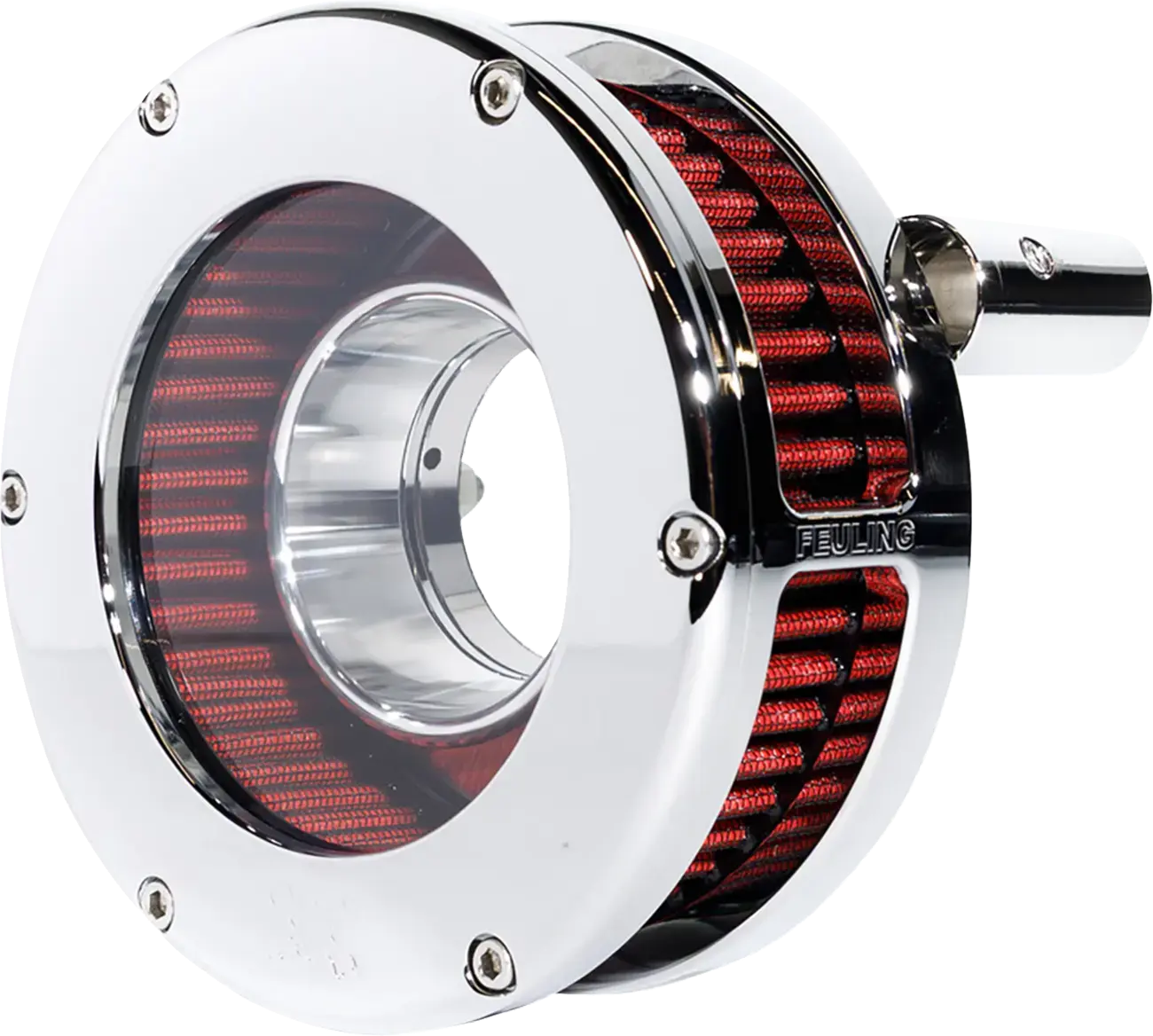 Luftfilter BA TC 99-17 Slim Clear Cover Chrome/Rot von Fueling Parts