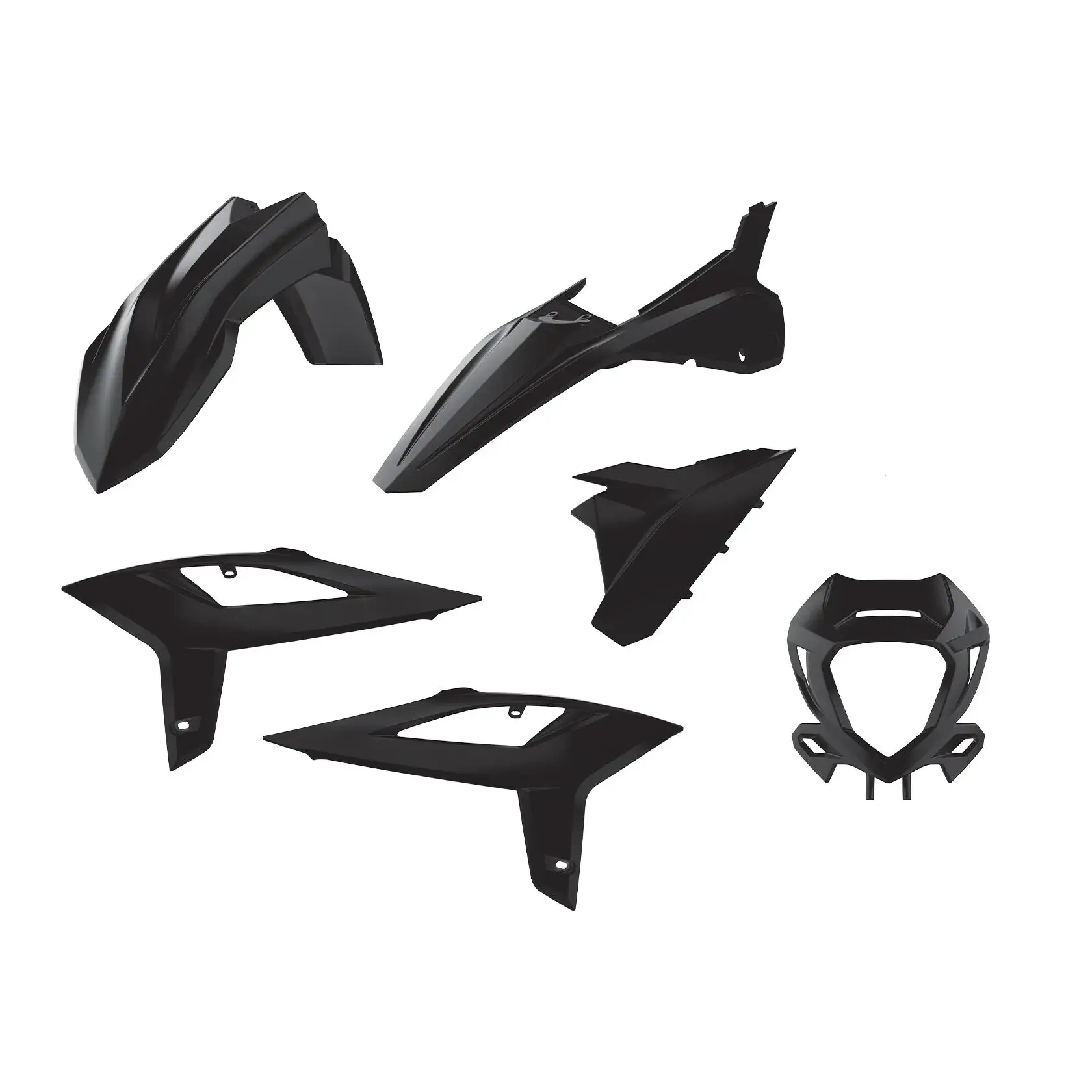 Komplettverkleidung Polisport Beta RR 125 250 350 390 400 480 2T 4T 2020-2022 schwarz — Ansicht 5