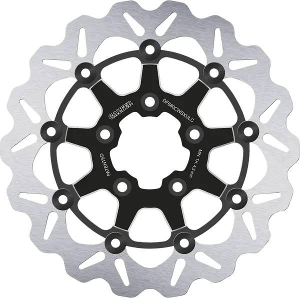 Schwimmender Wave-Bremsscheibe 330x5mm Galfer für Motorrad - Schwarz Kontrast — Ansicht 2