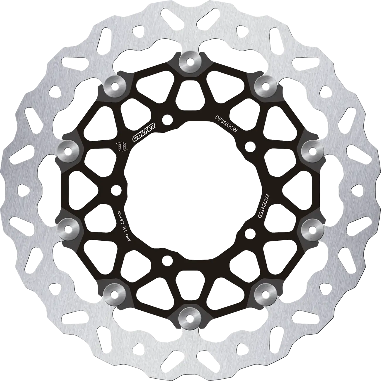 Disque de frein flottant ondulé GALFER Wave pour moto et scooter