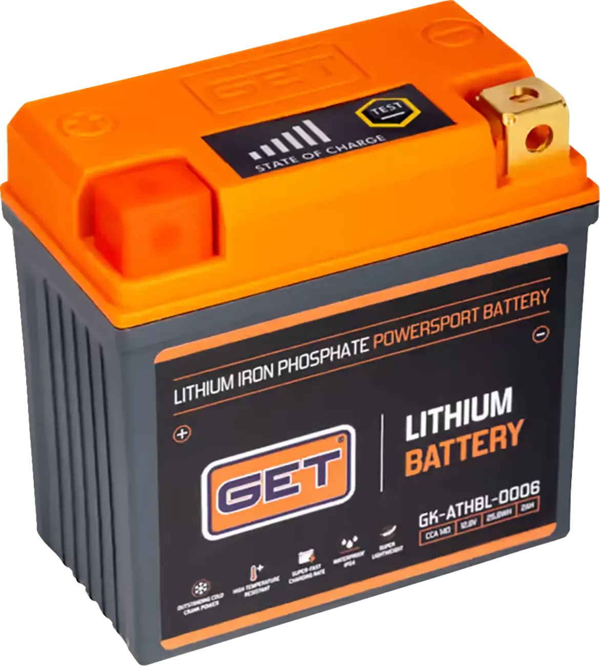 Batterie Lithium Iron GET ATH6 pour systèmes électriques de moto