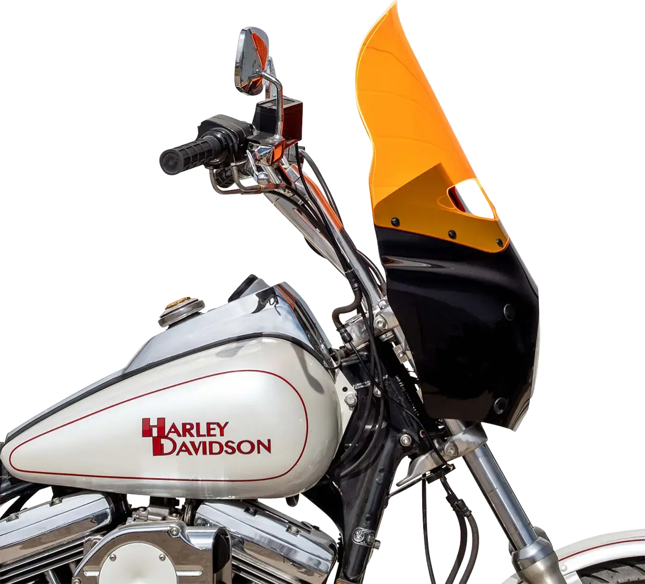 Klock Werks Road Warrior Fairing - Větrný štít pro Harley 15' Ornage Ice — pohled 4