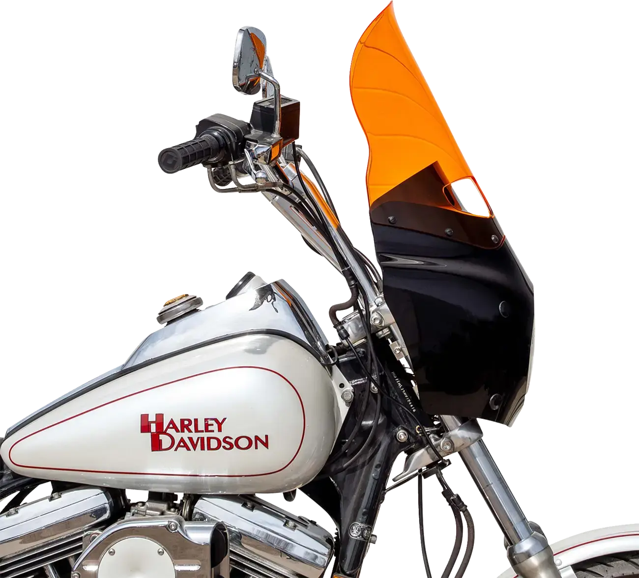 Klock Werks Road Warrior Fairing - 15" Orange Vindskærm til Harley — 4. billede