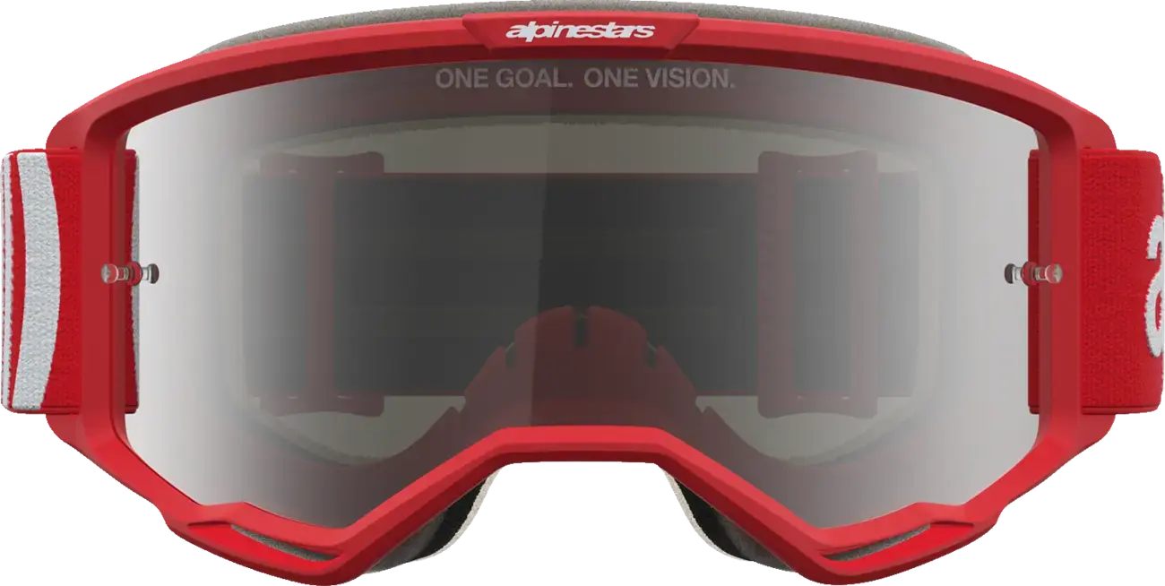 Alpinestars Vision 5 Hone Rot Weiß Schutzbrille — Ansicht 2