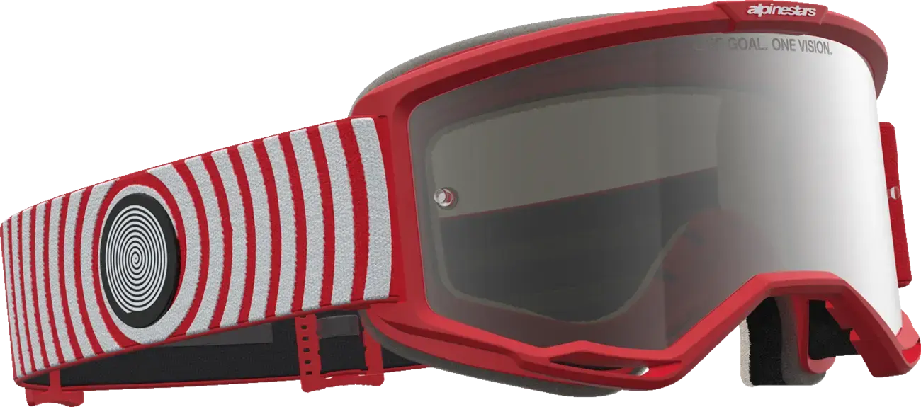 Alpinestars Vision 5 Hone Rot Weiß Schutzbrille — Ansicht 3