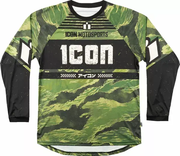 ICON Jersey Tigers Blood Green Camo Motorcycle Jacket