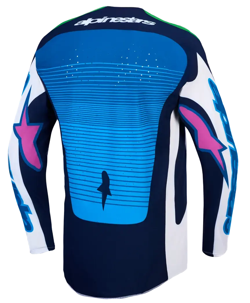 Alpinestars Techstar Maven 화이트/블루 모토크로스 저지 — 2번째 뷰