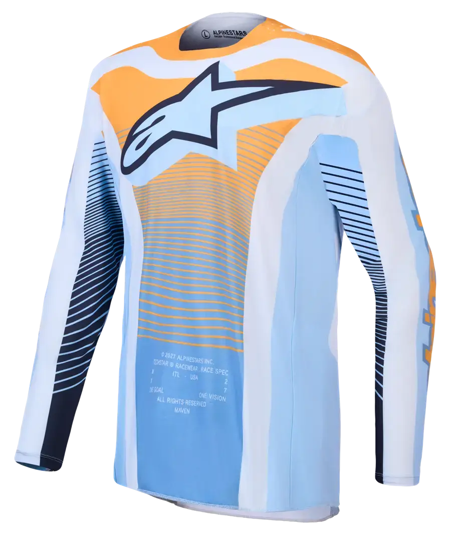 Alpinestars Techstar Maven Motocross-Jersey Blau/Orange