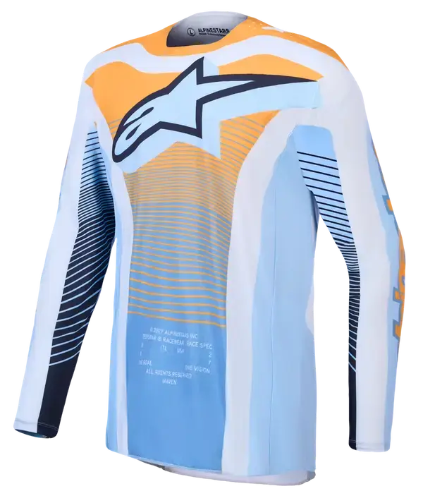 Alpinestars Techstar Maven Motocross-Jersey Blau/Orange — Ansicht 3