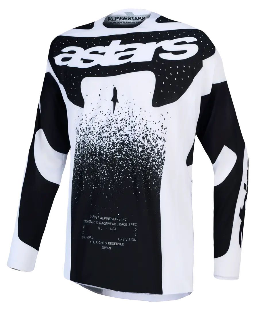 Alpinestars Techstar Swan Weiß/Schwarz Motocross-Jersey