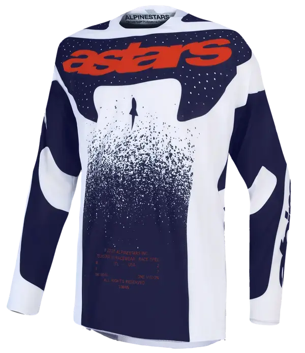 Jersey Techstar Swan Alpinestars für Motocross - Lila/Grau/Rot — Ansicht 3