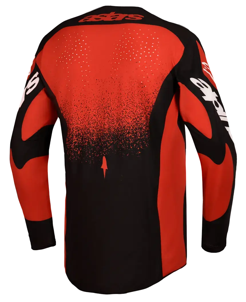 Alpinestars Techstar Swan Rot/Schwarz/Weiß Motocross-Jersey — Ansicht 2