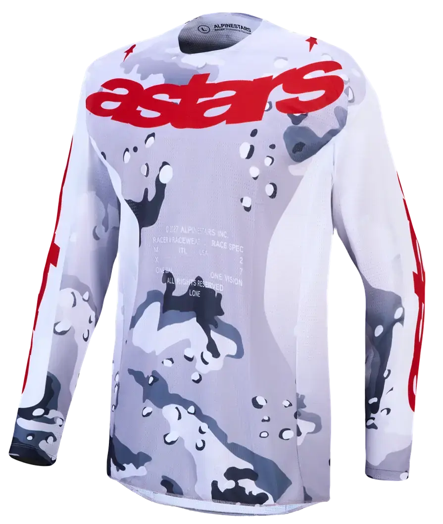 Jersey Racer Air Lone Alpinestars MX Gris/Camo/Blanc