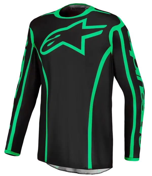 Jersey Fluid Apex V2 Schwarz/Grau Alpinestars für Motocross — Ansicht 3