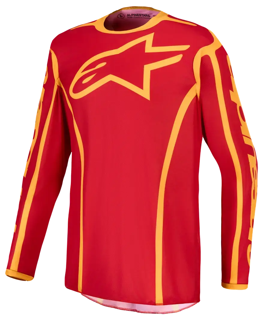 Maillot Alpinestars Fluid Apex V2 Rouge/Or pour Motocross