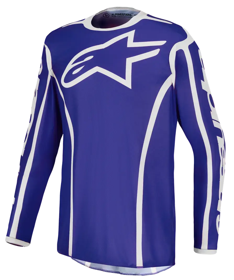 Jersey Fluid Apex V2 Bleu/Blanc Alpinestars pour Motocross