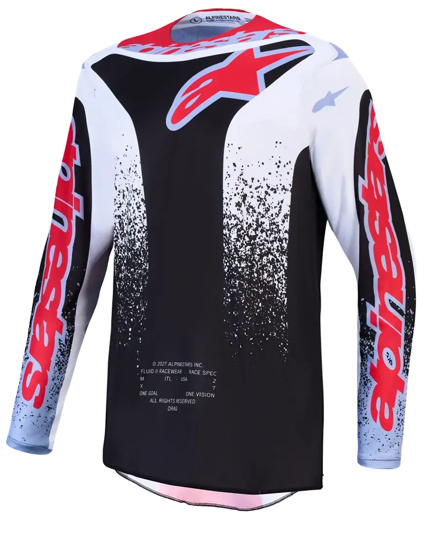 Jersey Fluid Drag Alpinestars MX Noir/Blanc/Bleu/Rouge