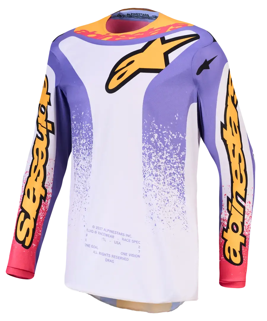 Maillot Fluid Drag Alpinestars pour Motocross - Bleu/Noir/Or