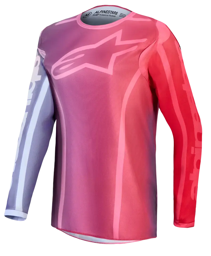 جيرسي 4W Fluid Kepler من Alpinestars للنساء أبيض/أحمر