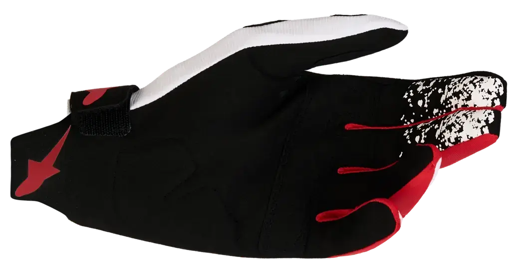Handschuhe Alpinestars Techstar Schwarz/Weiß/Rot für Motocross — Ansicht 2