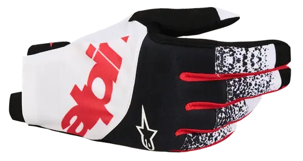 Handschuhe Alpinestars Techstar Schwarz/Weiß/Rot für Motocross — Ansicht 3